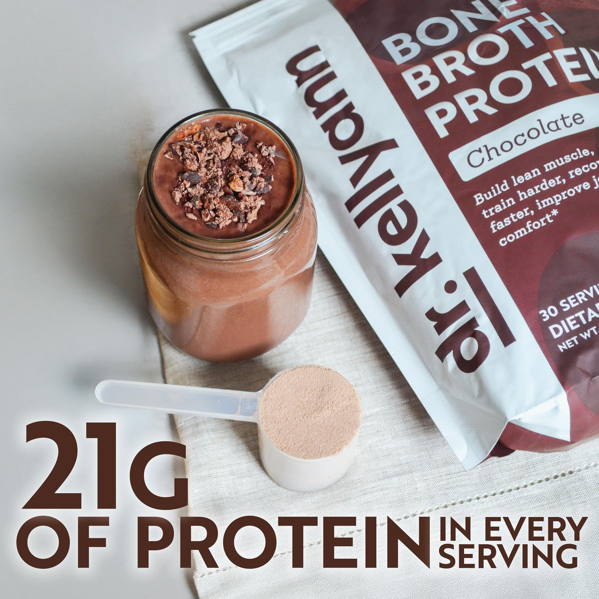 Chocolate Bone Broth Protein Powder 30 Servings M9457