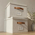 Collapsible Linen File Organizer Box Set of 2 J757426