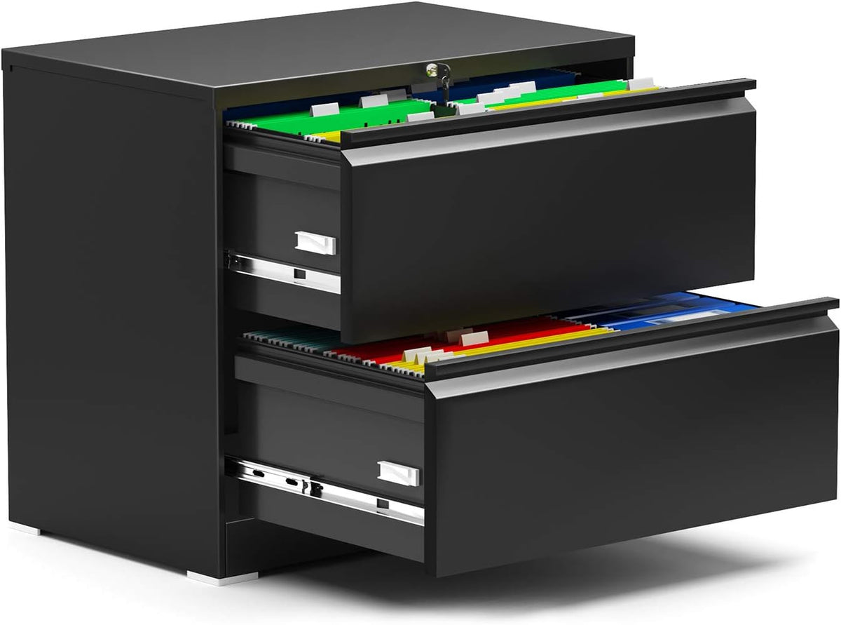 2 Drawer Metal Lateral File Cabinet with Lock W683