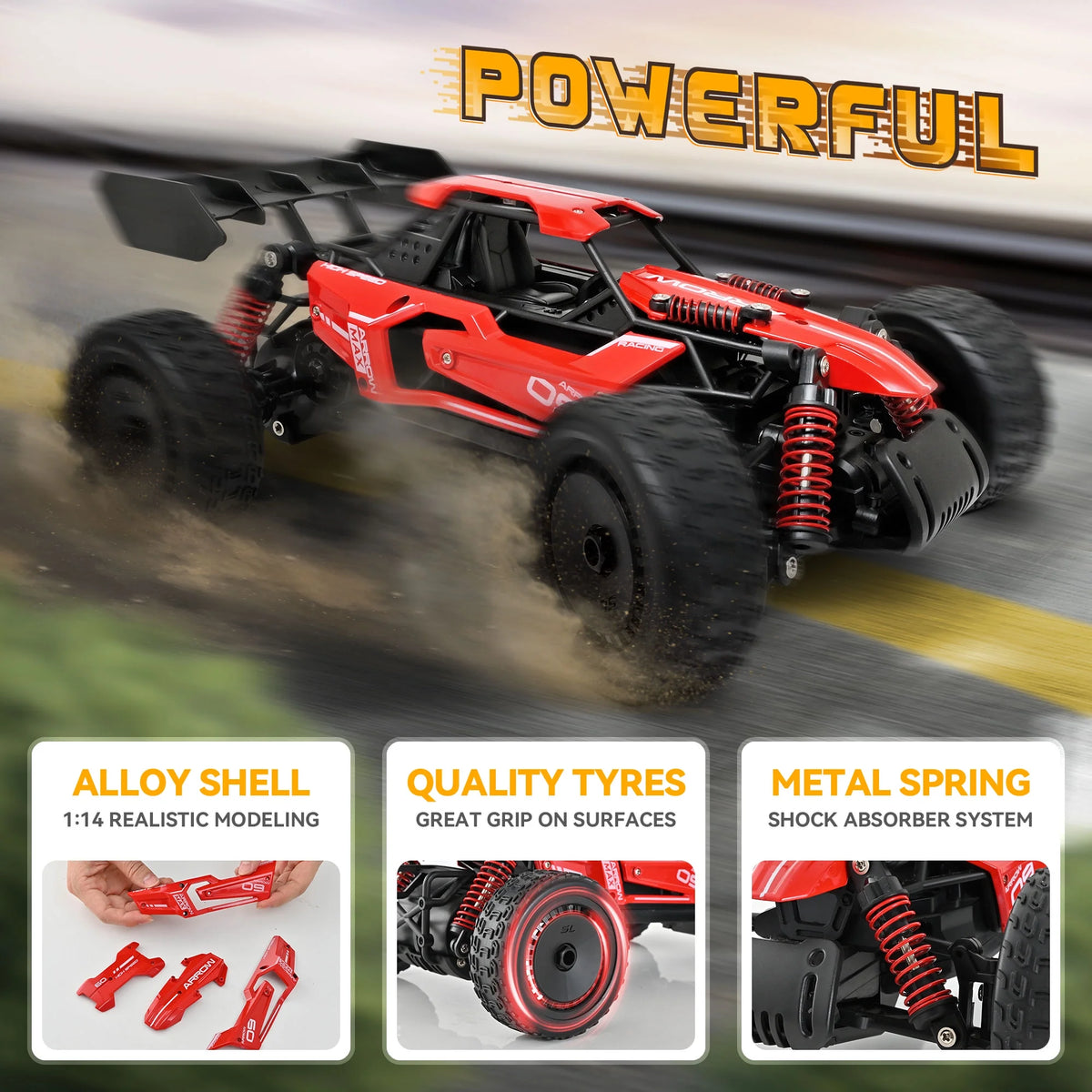 Remote Control Car 1:14 Alloy High Speed RC Racing Car I77801