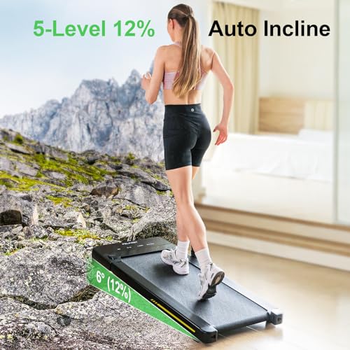 Walking Pad Treadmill with 12% Auto Incline, 265Lbs Weight Capacity, 4 MPH Max E4252