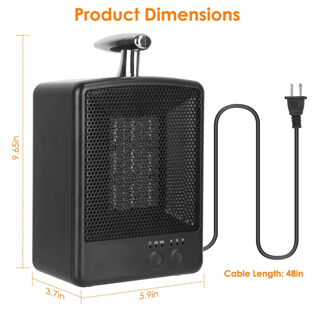1000W Portable Ceramic Heater with Adjustable Temperature Timer R26121