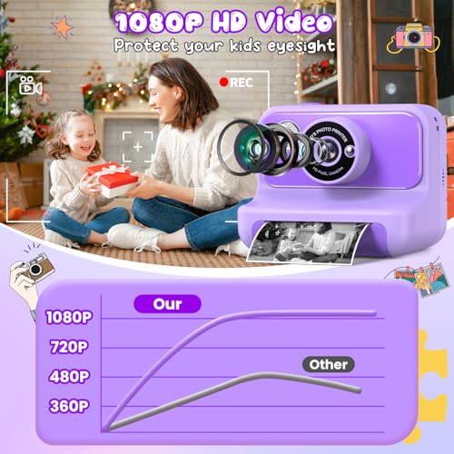 Blue Instant Print Kids Camera with 32GB Card N54018