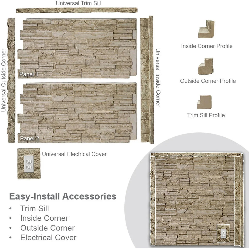 Faux Stone Siding Panel I16678
