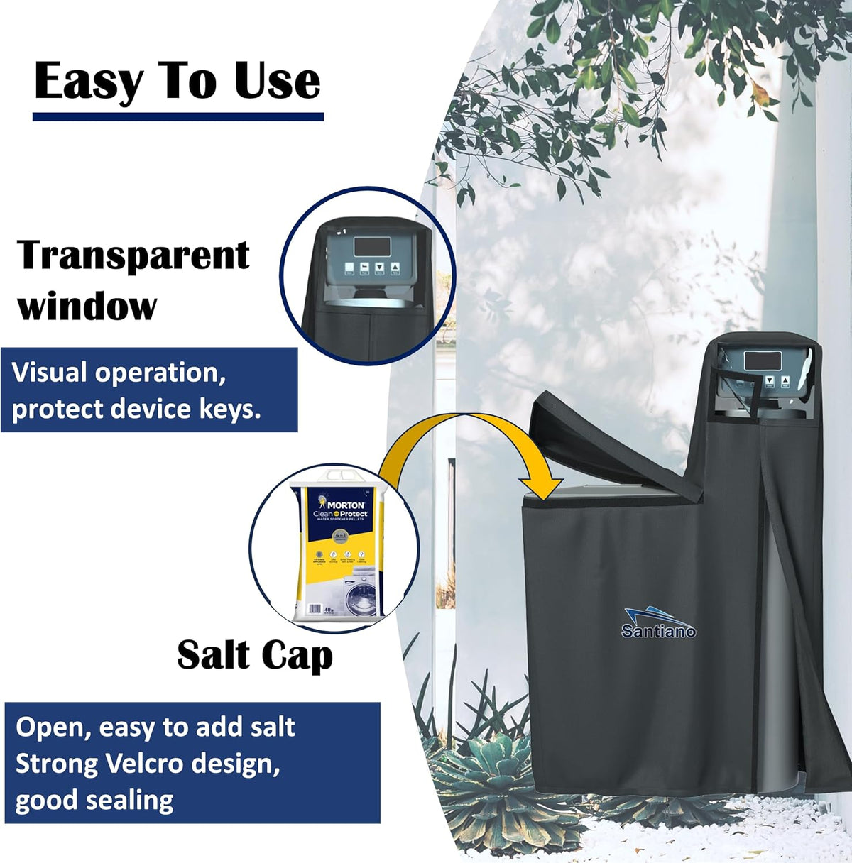 Black 64x40x16 Inches Water Softener Cover F835