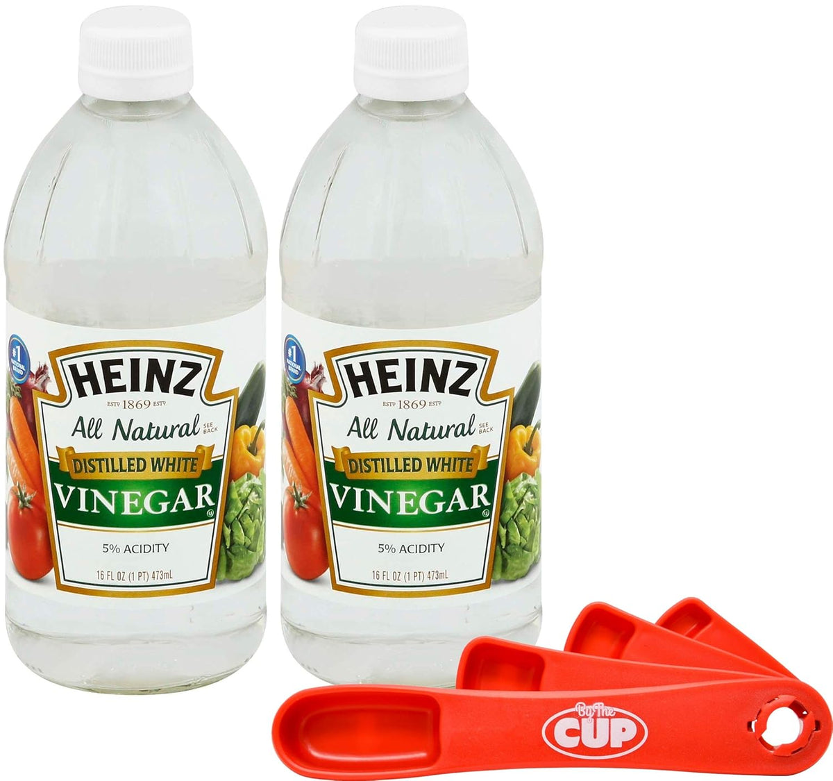 All Natural Distilled White Vinegar 5% Acidity 16 Ounce Glass Bottle Pack of 2 J9124