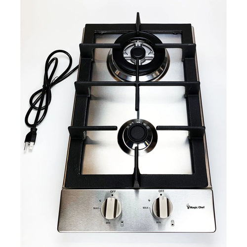 12-in. Built-in Gas Cooktop in Stainless Steel with 2 Sealed Burners Y131