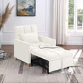 Convertible Chair Sleeper Velvet Adjustable Single Sofa Bed with Lumbar B7135
