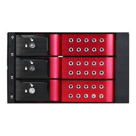 Red 2x5.25 to 3x3.5 SAS/SATA Trayless Hot-Swap Cage X6374