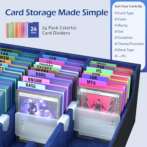4-Row Trading Card Storage Box with 50 Sleeves & 24 Dividers D7426