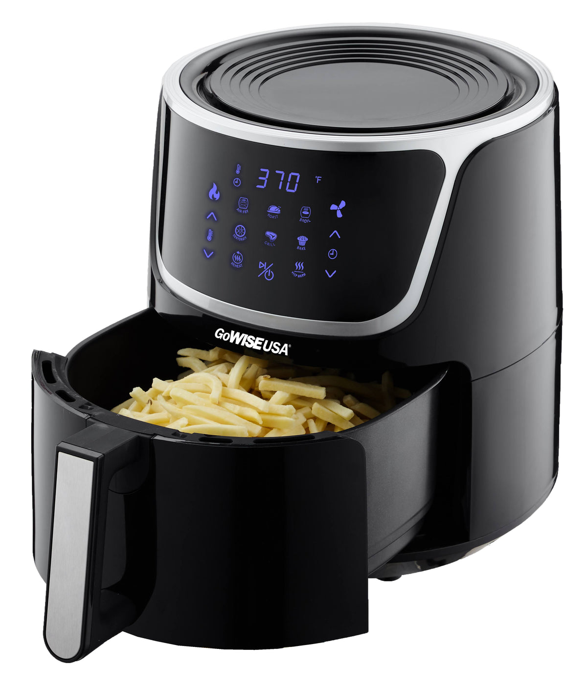 7 qt Electric Air Fryer with Dehydrator Black Silver J688