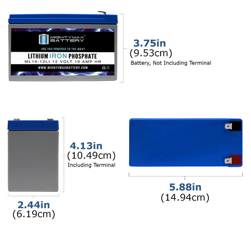 12V 10AH Lithium Replacement Battery - 2 Pack U341