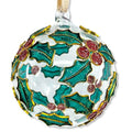 Cloisonne Holly Glass Ball Ornament Z4668