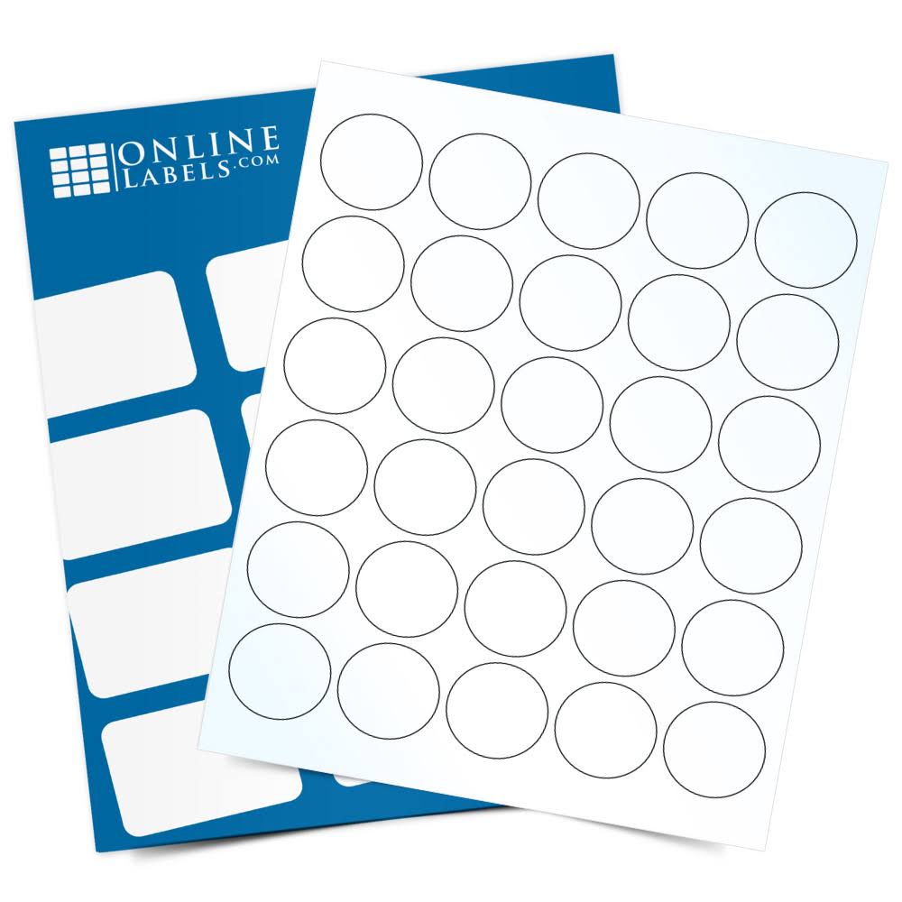 Round Labels, 100 Sheets, Clear Gloss Laser F368