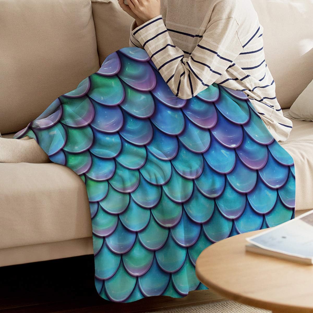 Flannel Fleece 50 x 80 inch Geometric Throw Blanket I4949
