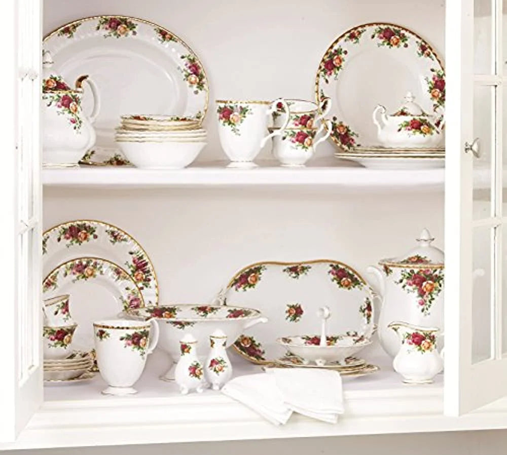 9-Piece Tea Set & Tray with Multicolored Floral Print Q397