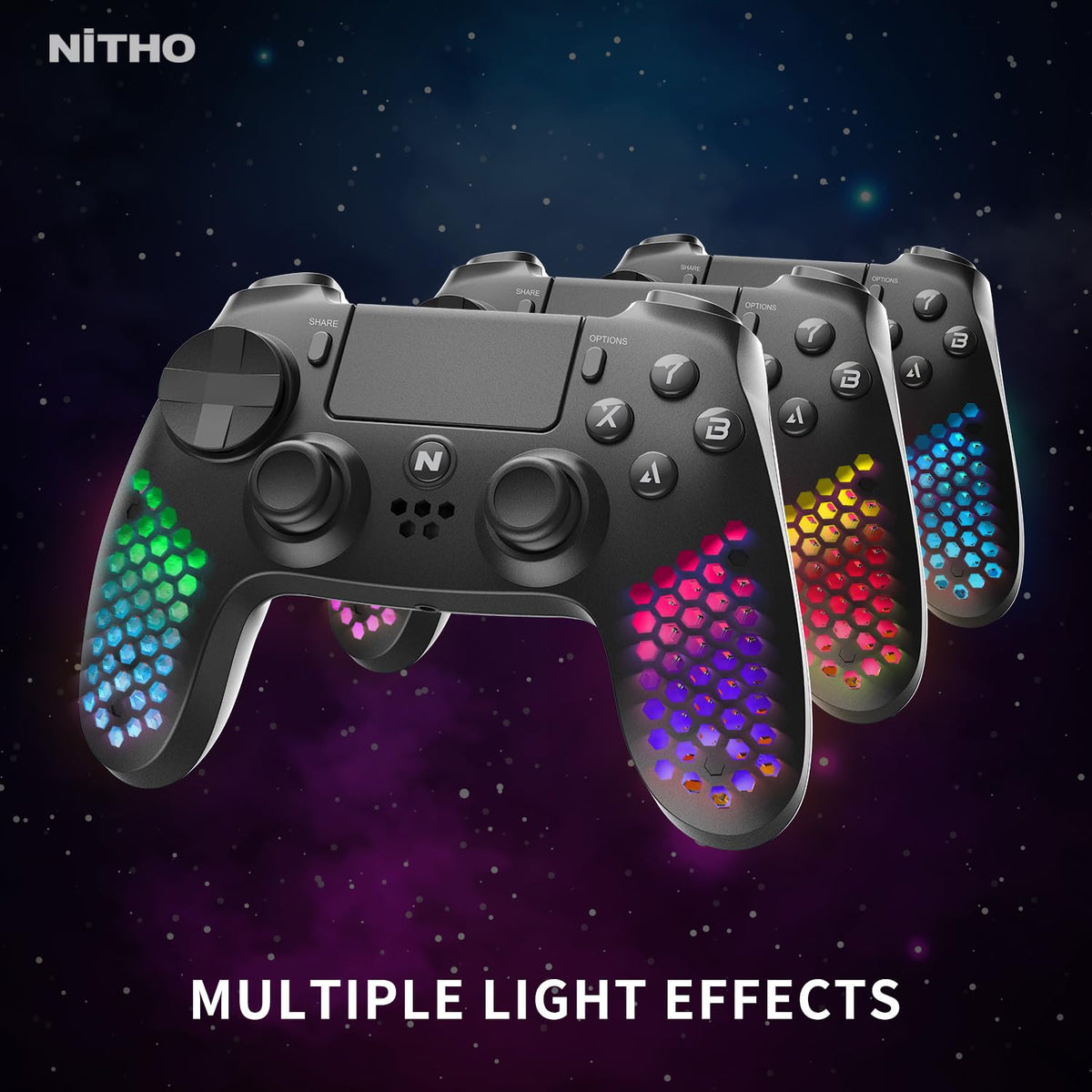 RGB Wireless Controller for PS4/PS5/PC/Android/iOS X9936