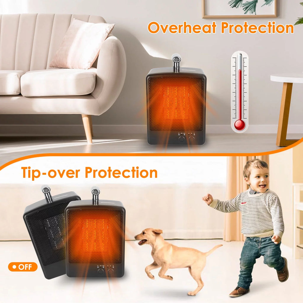 1000W Portable Ceramic Heater with Adjustable Temperature Timer R26121