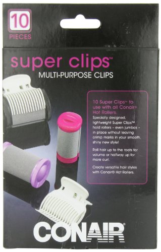 White Set of 10 Hot Roller Clips M531716