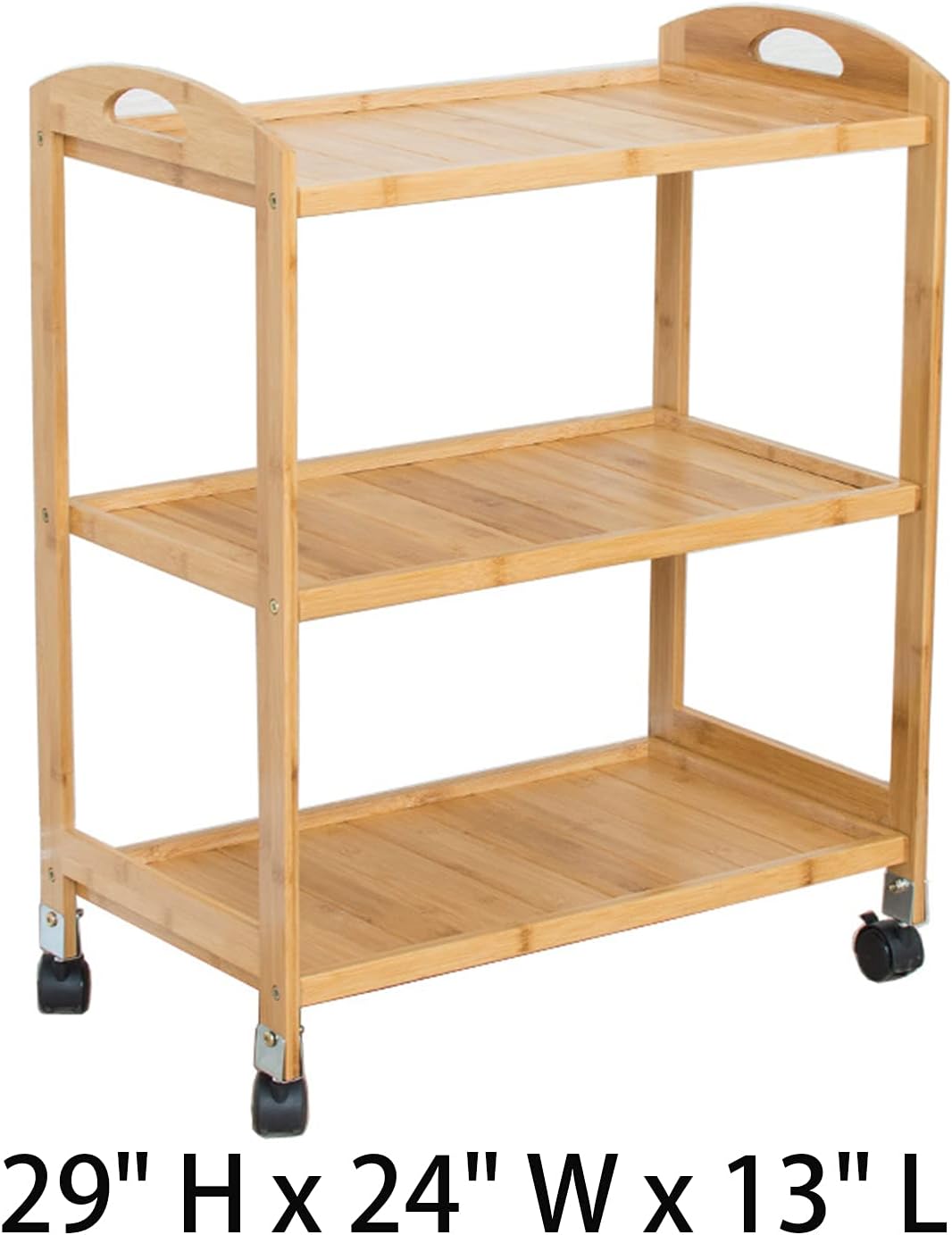 Side Table with Three-Tier Storage and Four Wheels W25372