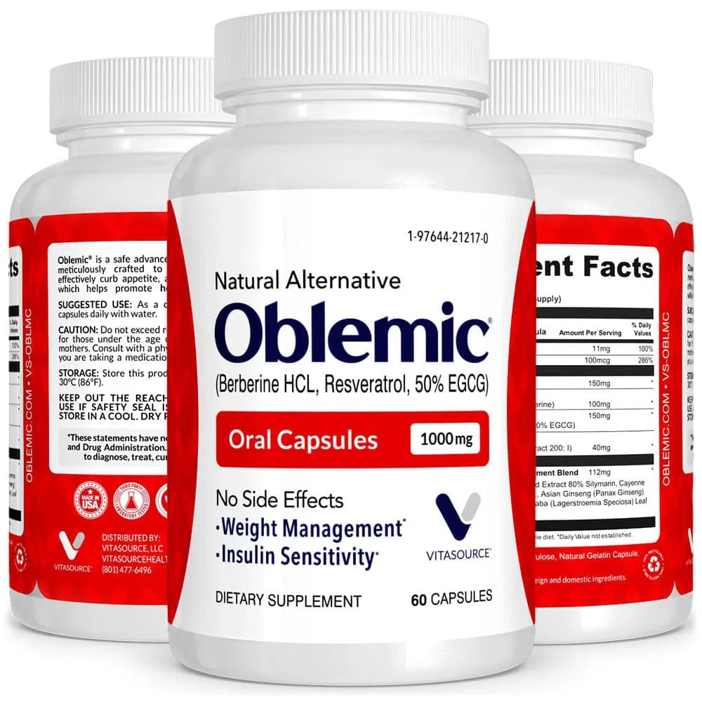 Natural Oral Capsules, Plant Based Blend, Berberine, 1000mg, 60 Capsules F380045