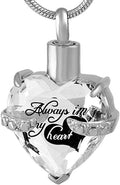 Crystal Glass Heart Urn Necklace Cremation Jewelry Memorial Pendant C14631