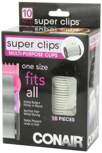 White Set of 10 Hot Roller Clips M531716