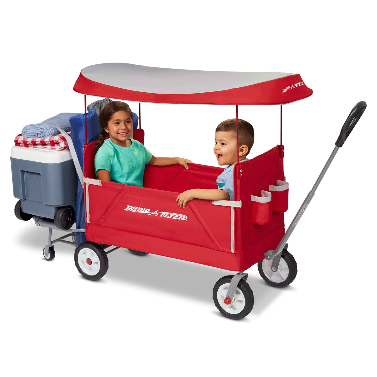 Folding Wagon with Canopy Red X3942