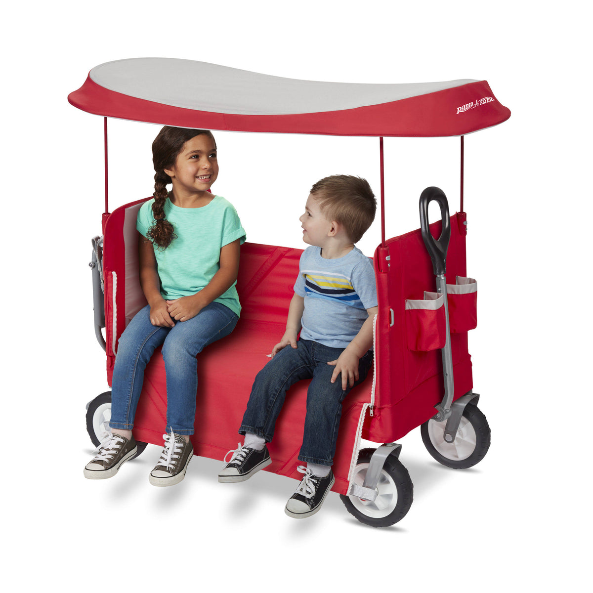 Folding Wagon with Canopy Red X3942