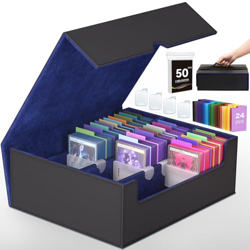 4-Row Trading Card Storage Box with 50 Sleeves & 24 Dividers D7426