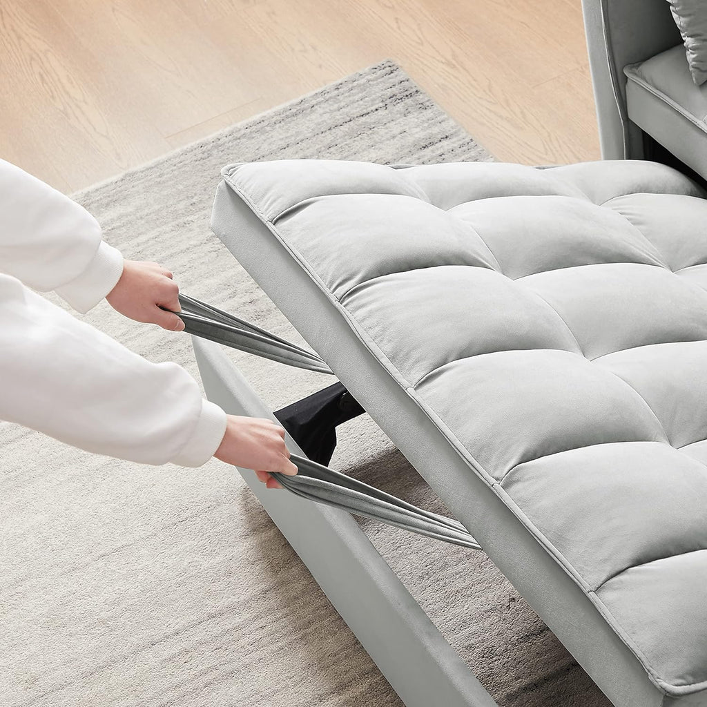 Gray Full Pull Out Sofa Bed with Pillows X74373