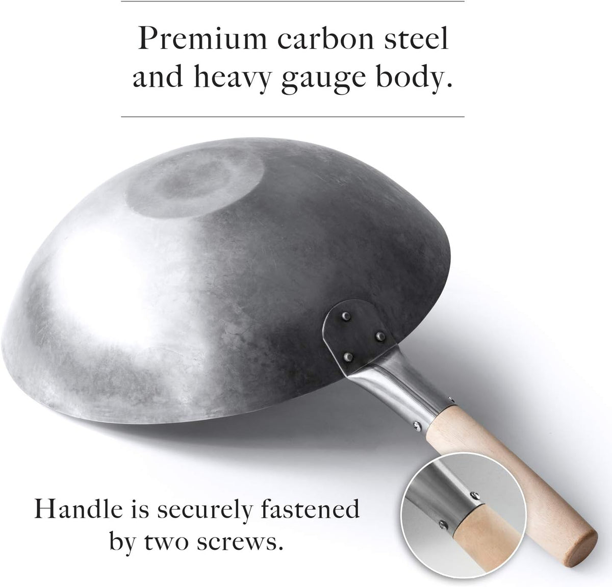 Flat Bottom Carbon Steel Wok Pan 14 Pack of 2 J86371