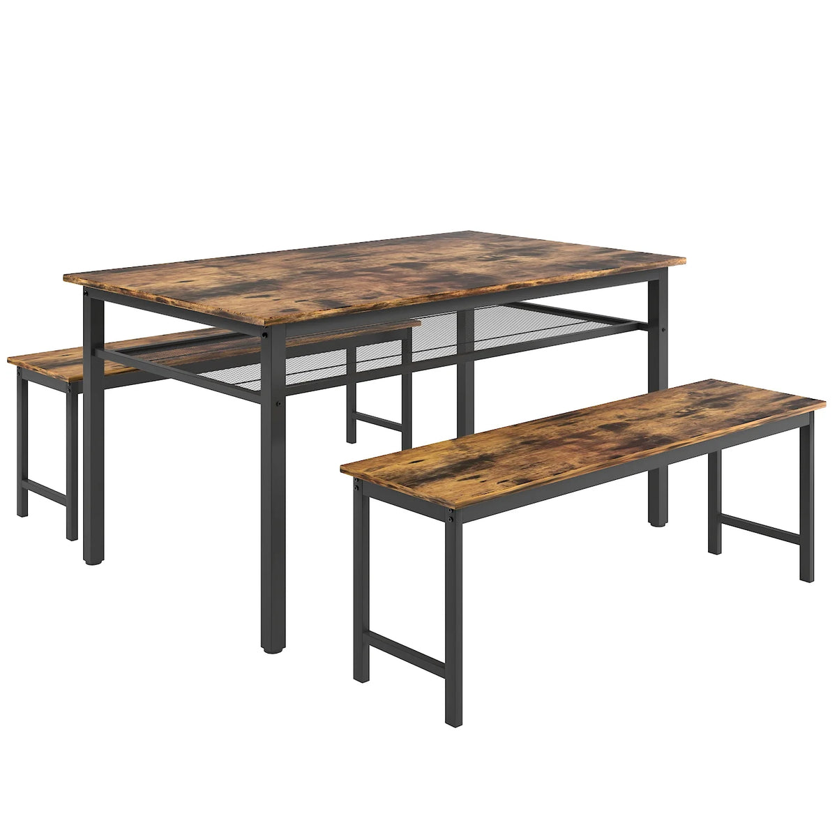 3 Piece Dining Table Set with 2 Benches F603297