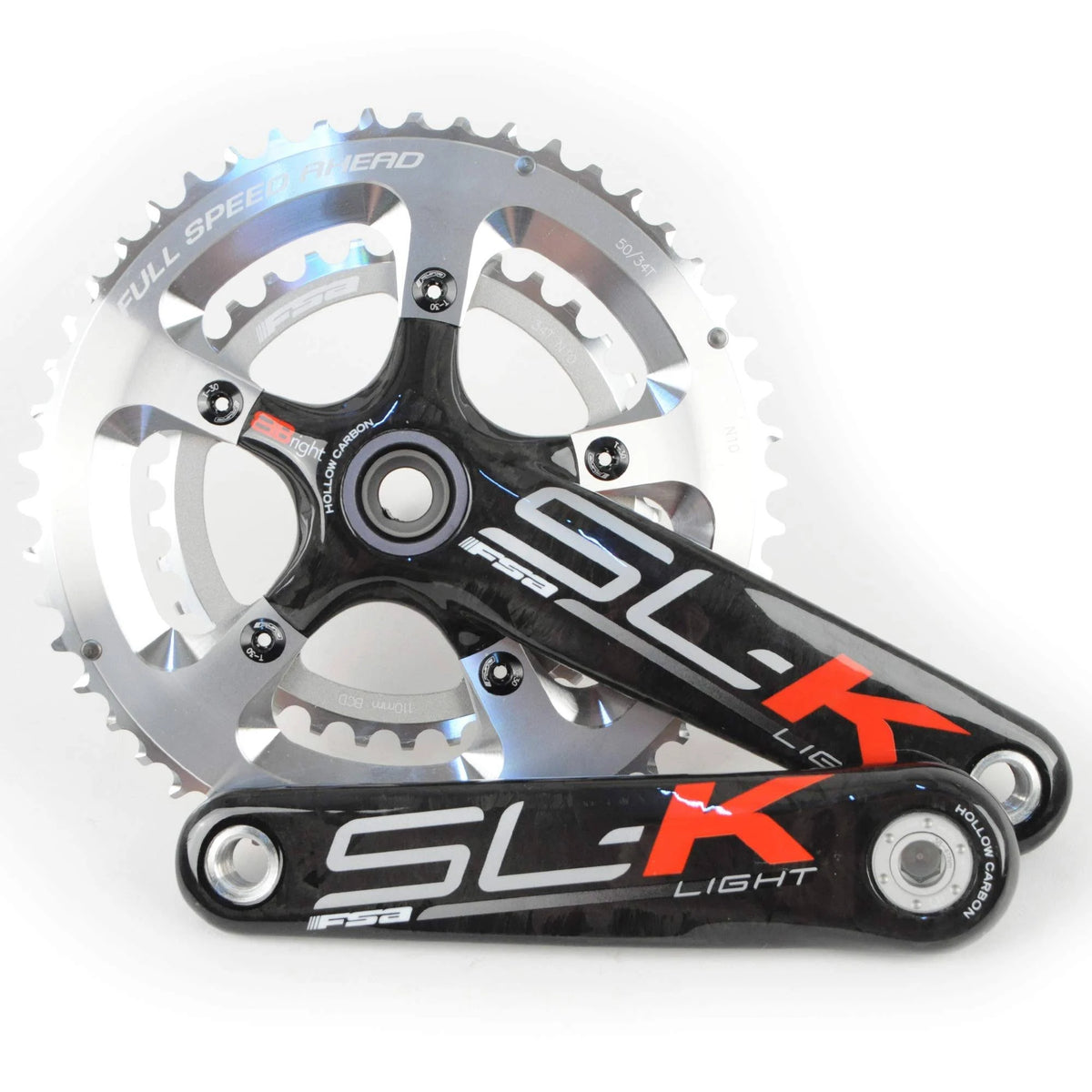 Silver Carbon Road Bike Crankset 50/34 10 Speed 175mm Y2287