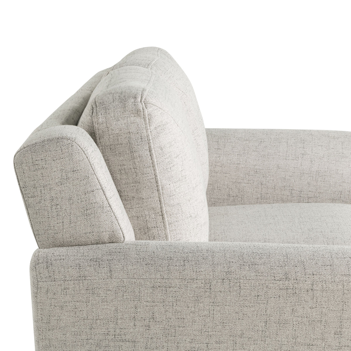 Beige Fabric Loveseat with Curved Arms H9919