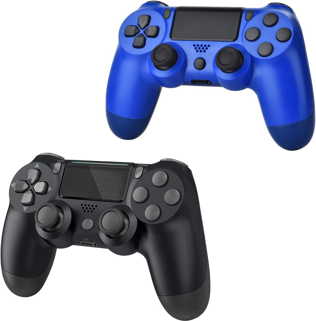 2 Pack Wireless Controller Gamepad with Charging Cable and Two Motors (Titanium Blue and Jet Black) V5249
