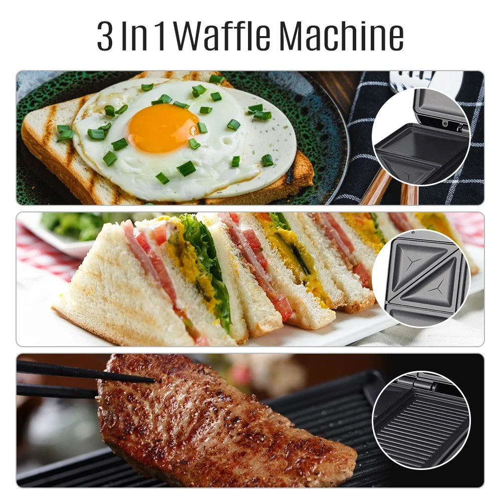 1400W Non-Stick Electric Grill Waffle Maker L558