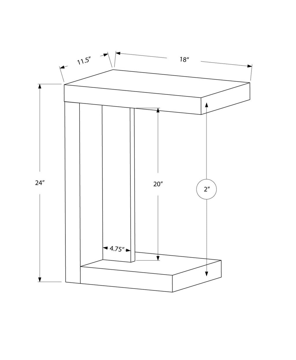 Cappuccino Particle Board Accent Table N759472