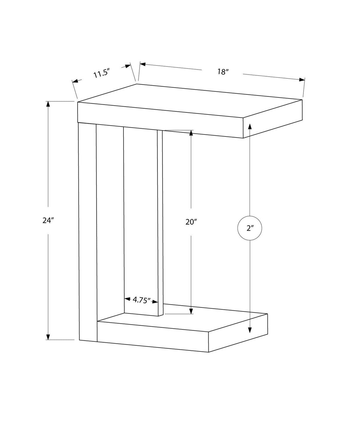 Cappuccino Particle Board Accent Table N759472