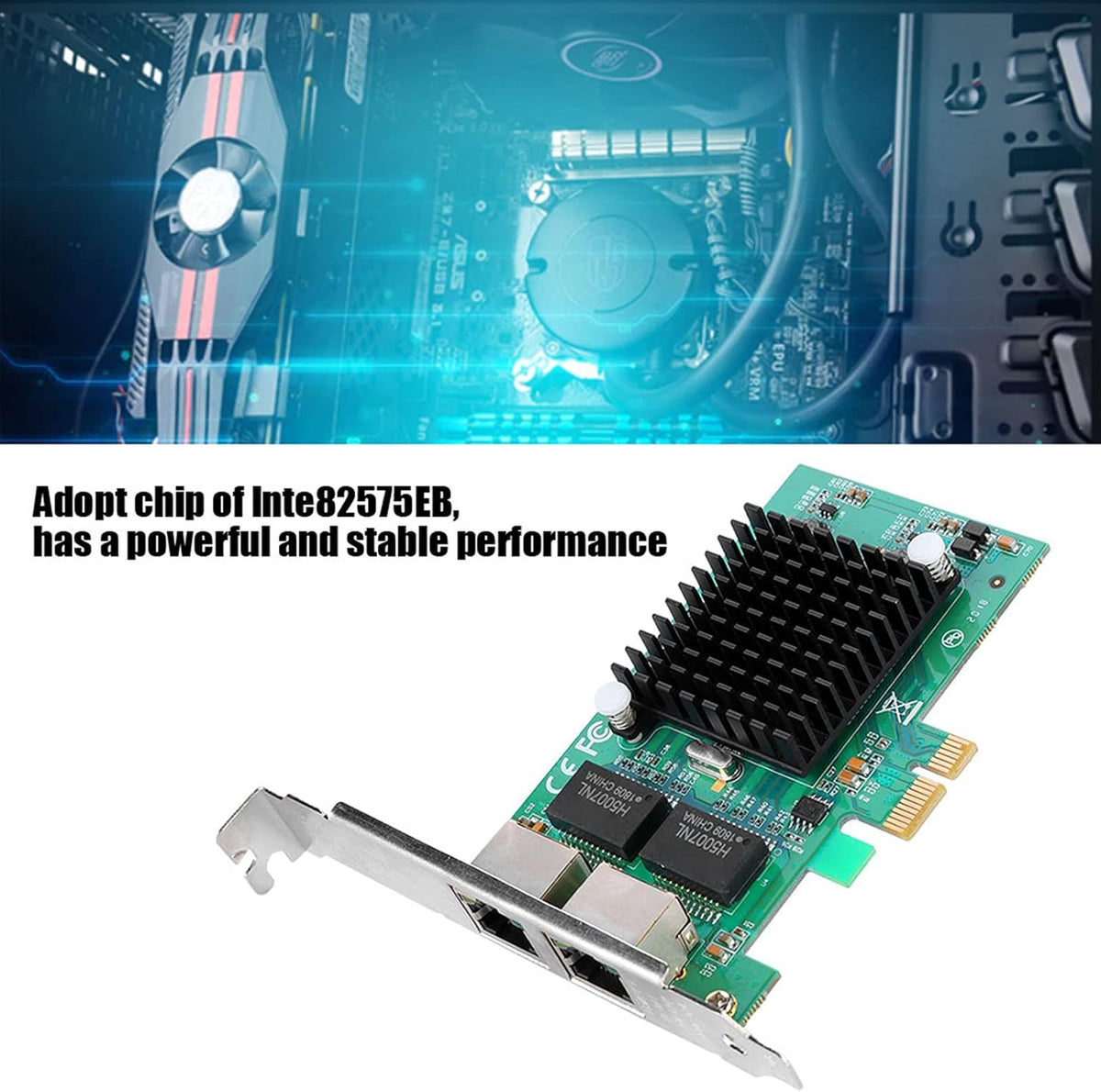 WiFi Card, Dual Port Gigabit Network with Baffle R1590