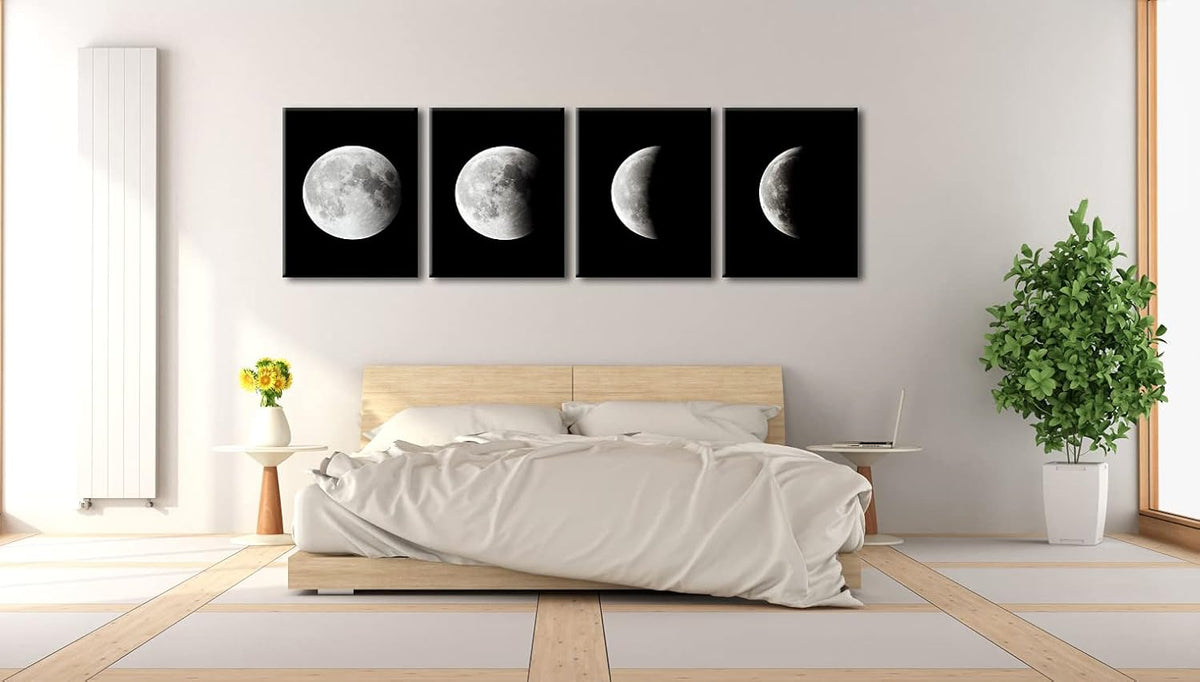Moon Large Modern Giclee Canvas Prints Abstract Space Paintings on Stretched and Framed Canvas Wall Art U74812