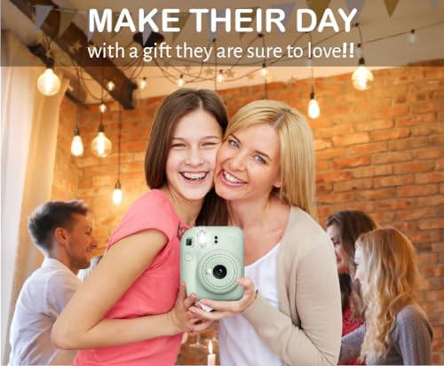 Instant Film Camera Pastel Blue with Twin Pack Instant Film 20 Prints and Case D747067