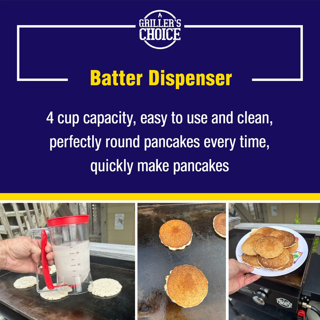 Pancake Batter Dispenser, Bacon Press, Egg Rings Breakfast Set I7264