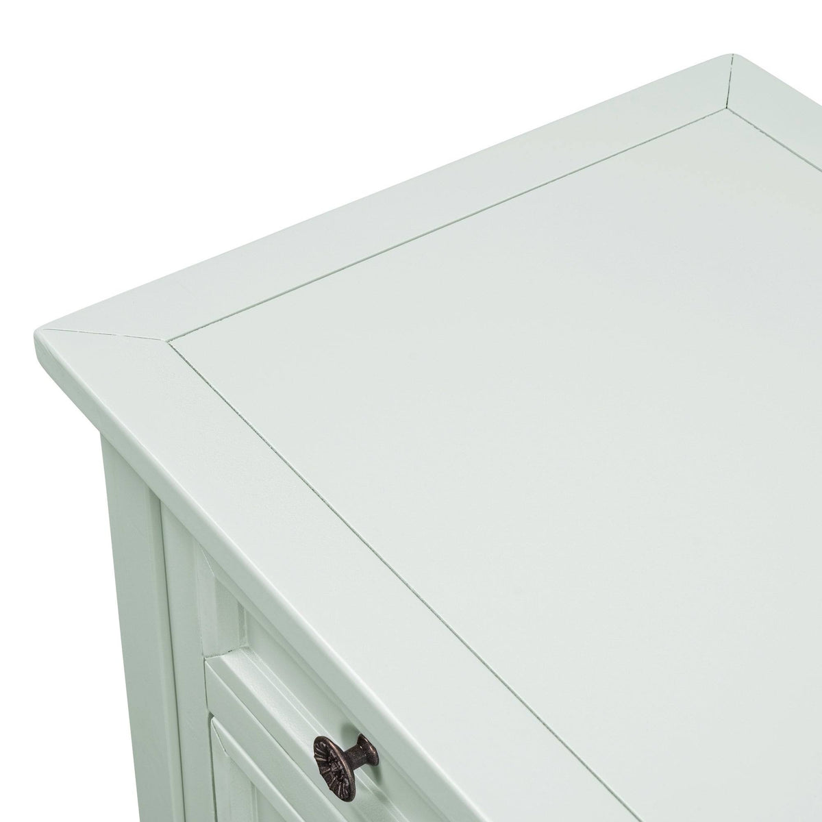 Light Blue Pine Console Table with 7 Drawers and 1 Cabinet and 1 Shelf J287019