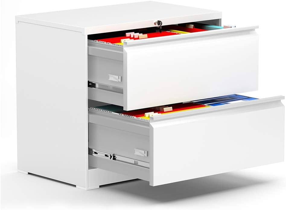 2 Drawer Metal Lateral File Cabinet with Lock W683