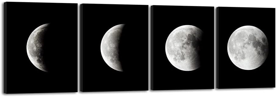 Moon Large Modern Giclee Canvas Prints Abstract Space Paintings on Stretched and Framed Canvas Wall Art U74812