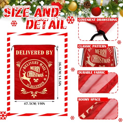 8 Pcs Christmas Drawstring Gift Bags M664651
