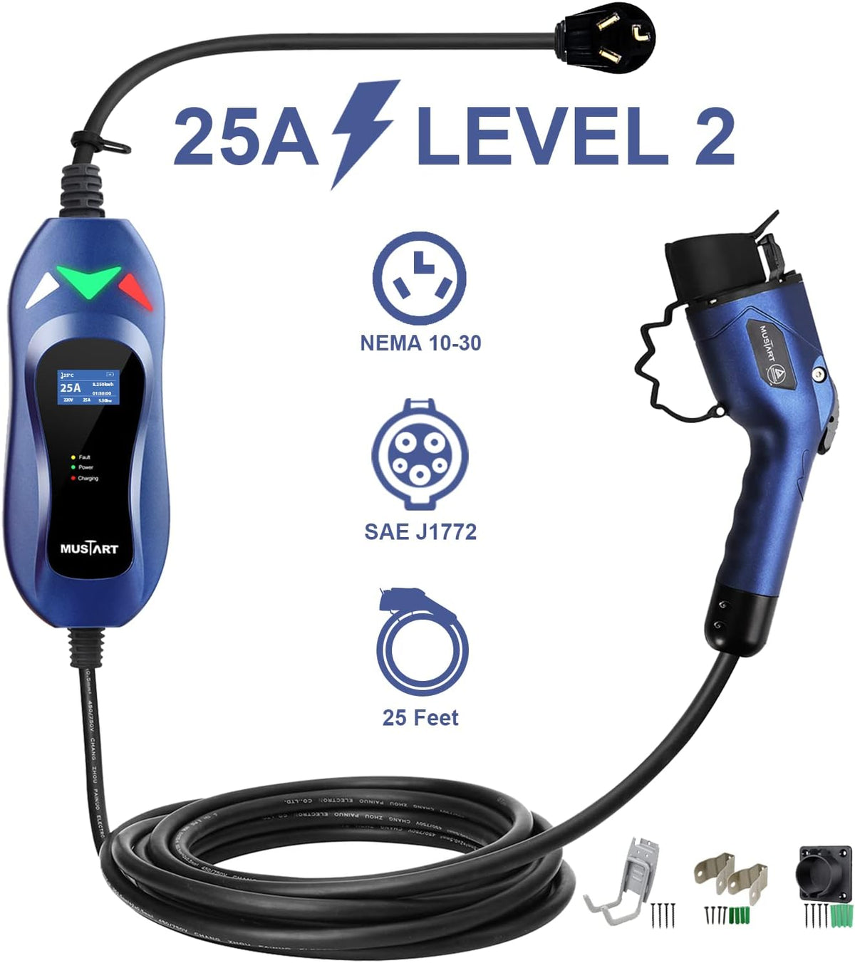 Portable EV Charger with 25ft Cable Q549