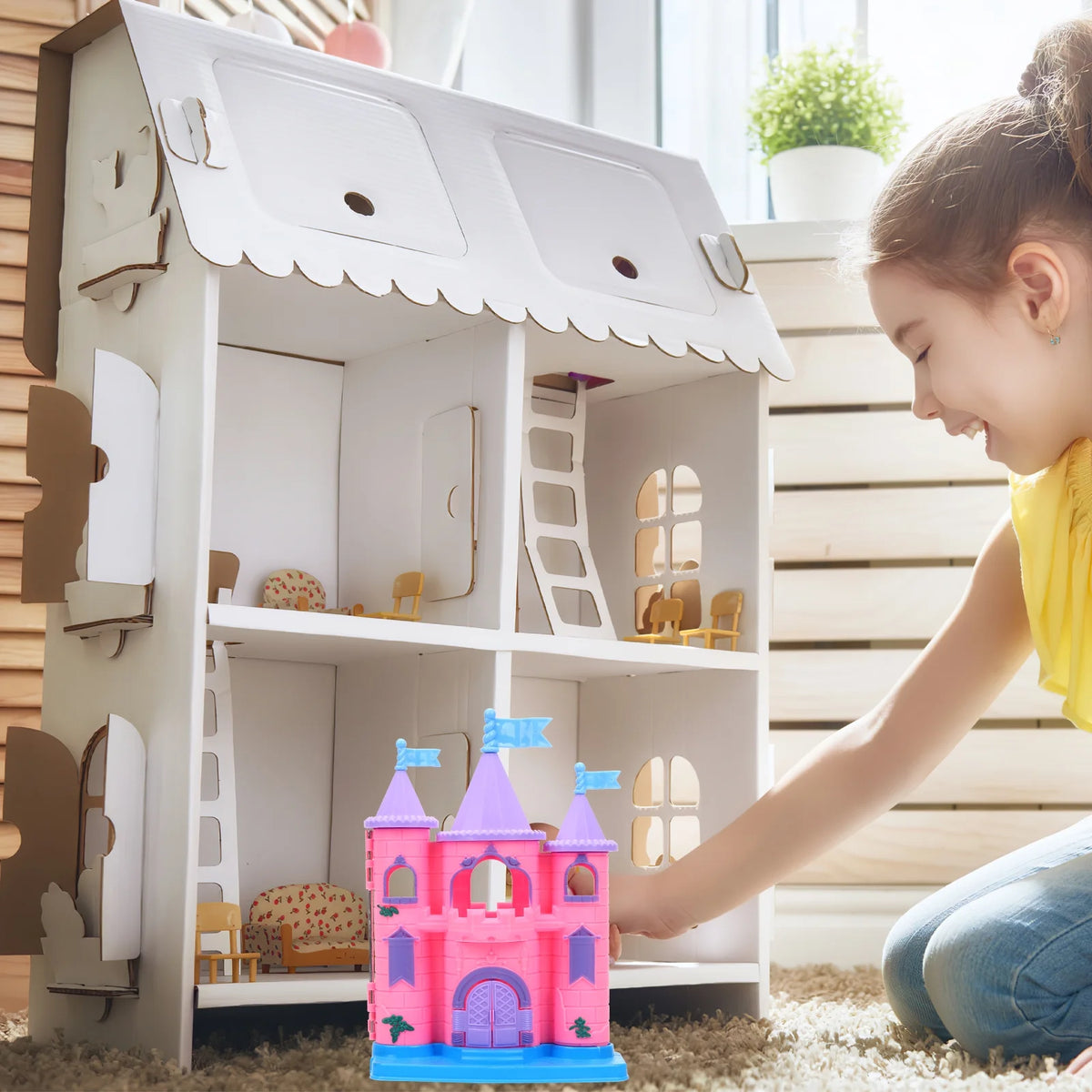 Luxury Plastic Dollhouse Castle Kit 2 Pcs G154430
