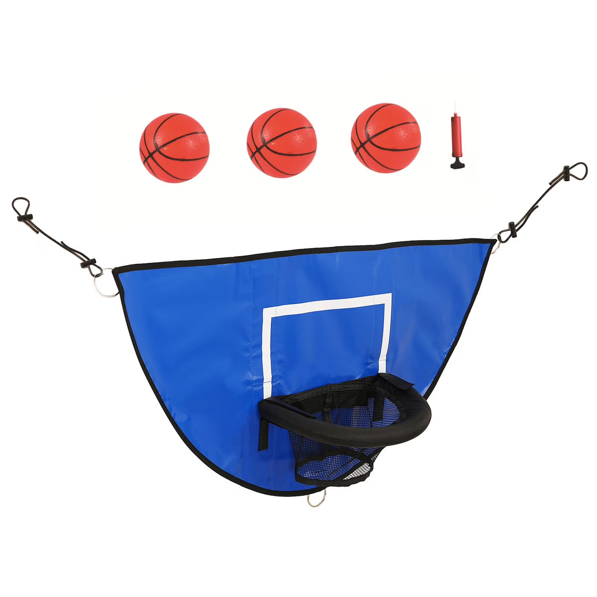 Universal Trampoline Basketball Hoop Set with Pump and Mini Basketballs O8024